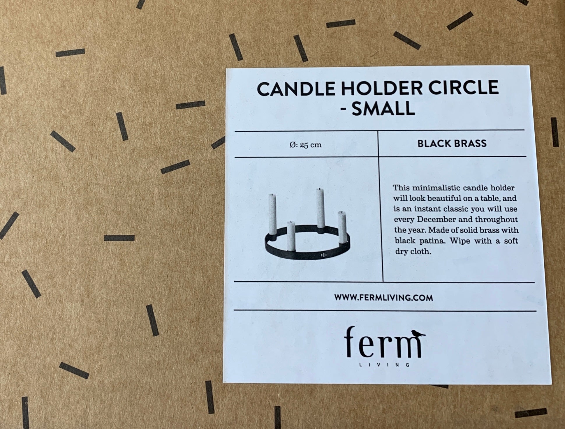 Ferm Living kandelaar zwart brass nieuw twv € 69,00 nu voor € 20,00!