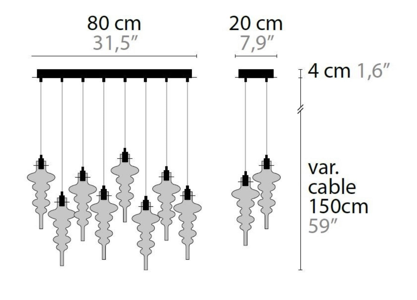 Ilfari Reflexx H8 Hanglamp Black Structure