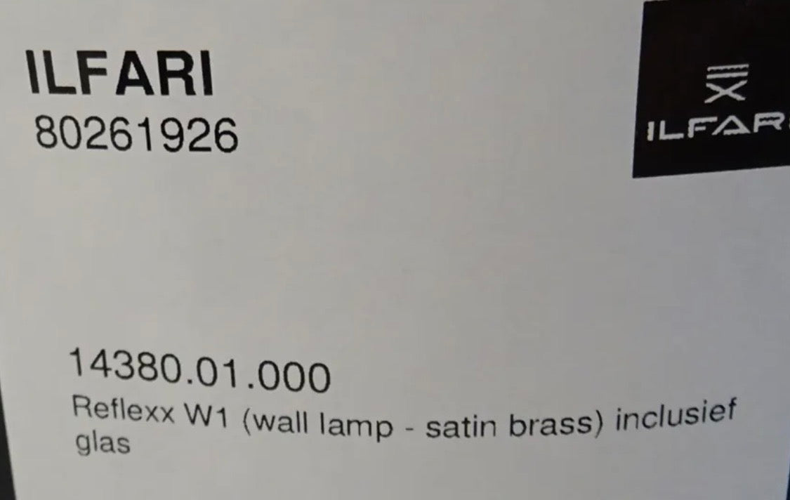 Ilfari Reflexx W1 Wandlamp Satin Brass