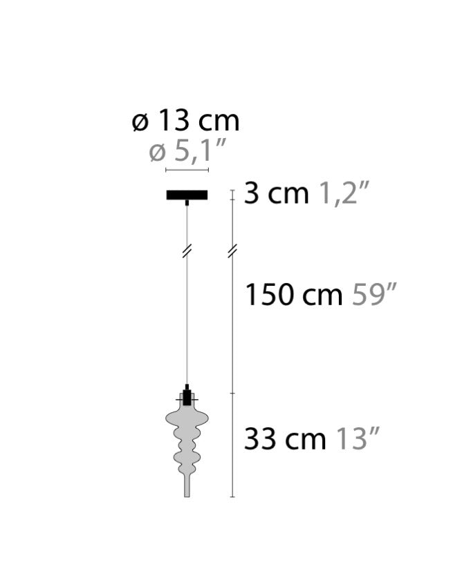 Ilfari Reflexx H1 Hanglamp Black Structure Clear Glass
