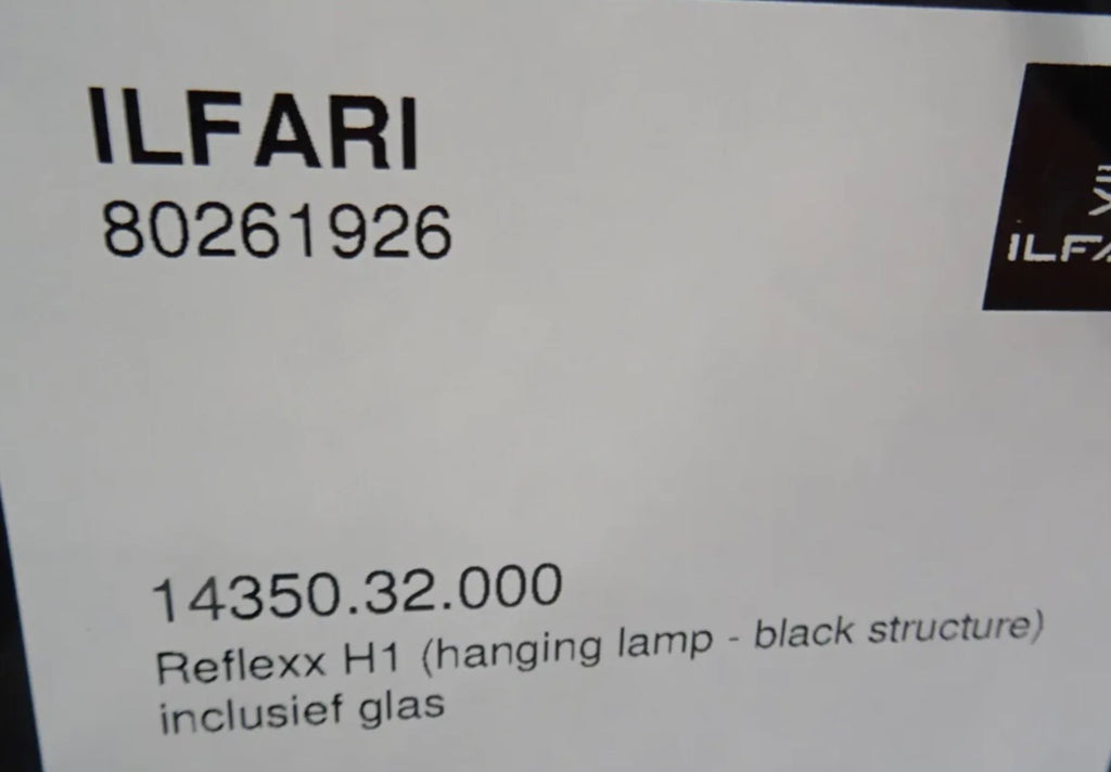 Ilfari Reflexx H1 Hanglamp Black Structure Clear Glass
