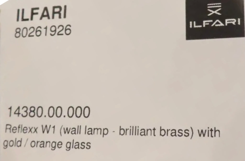 Ilfari Reflexx W1 Wandlamp Brilliant Brass Gold Glass