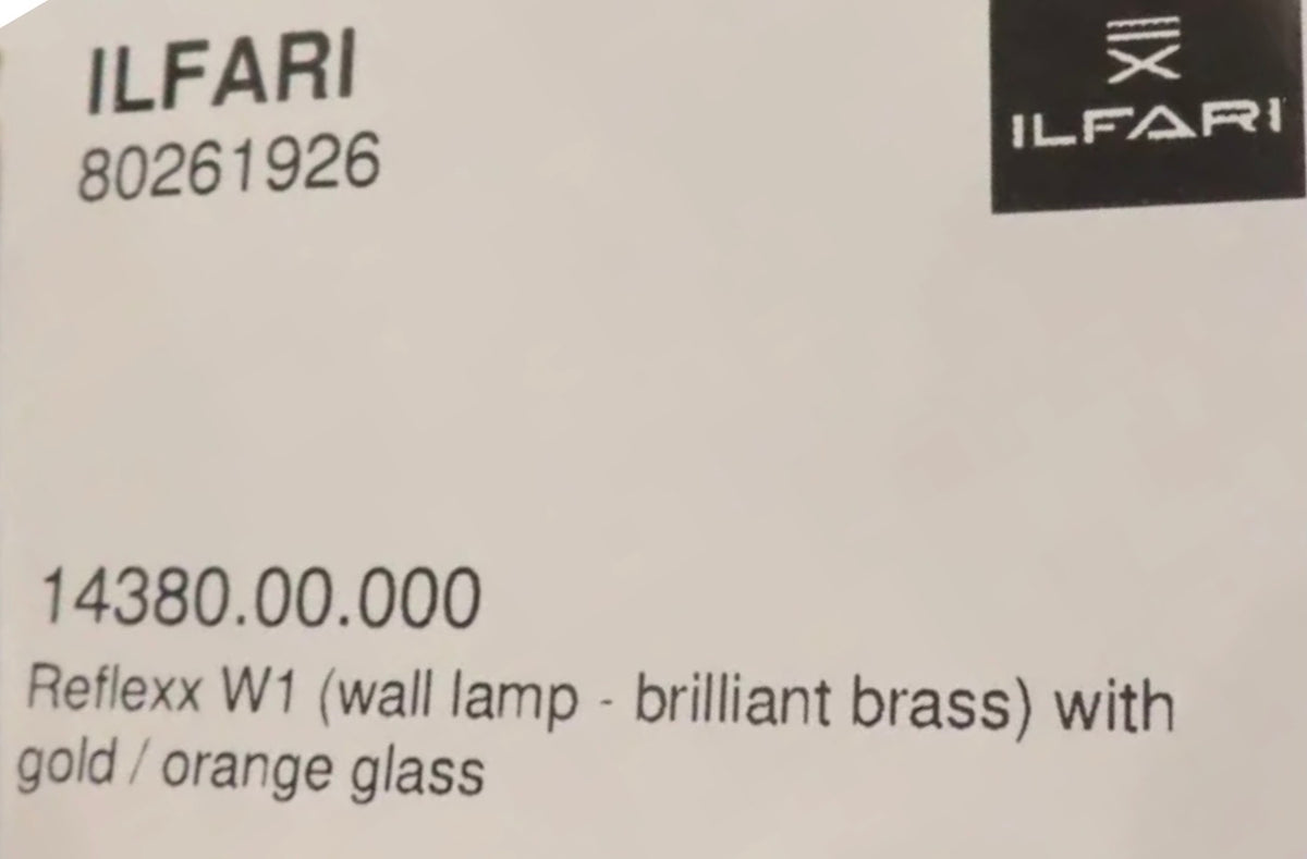 Ilfari Reflexx W1 Wandlamp Brilliant Brass Gold Glass