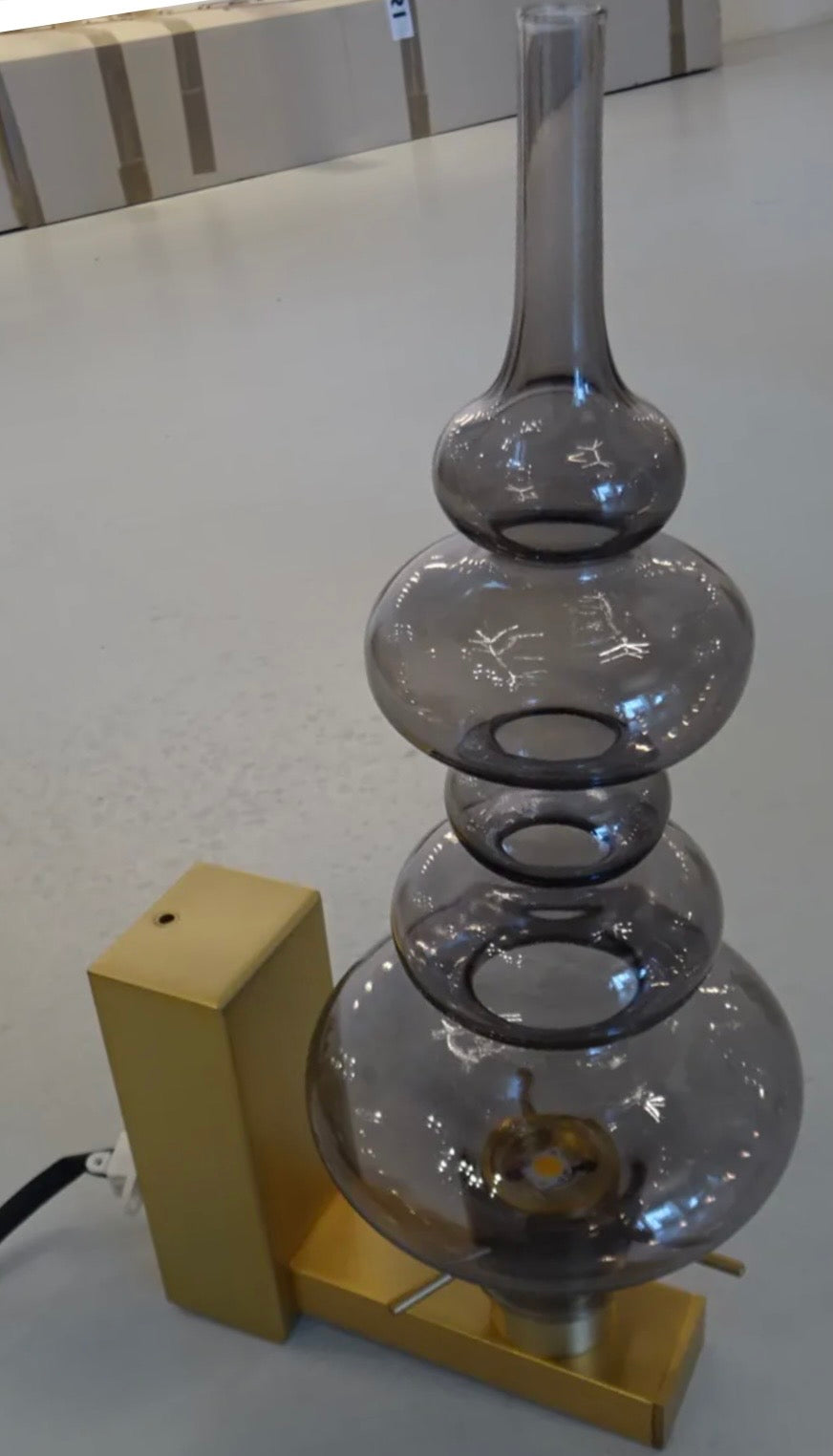 Ilfari Reflexx W1 Wandlamp Satin Brass Smoke Glass