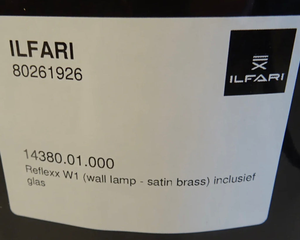 Ilfari Reflexx W1 Wandlamp Satin Brass Smoke Glass