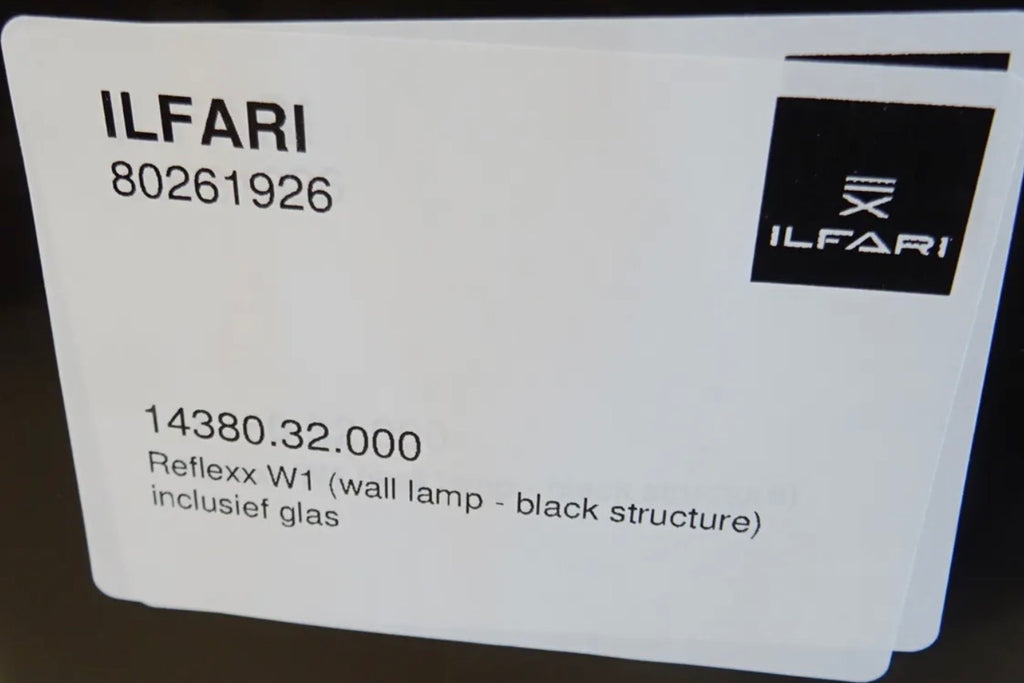 Ilfari Reflexx W1 Wandlamp Black Structure Clear Glass