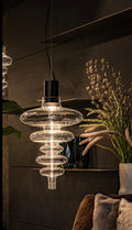 Ilfari Reflexx H1 XXL Hanglamp Black Structure Clear Glass