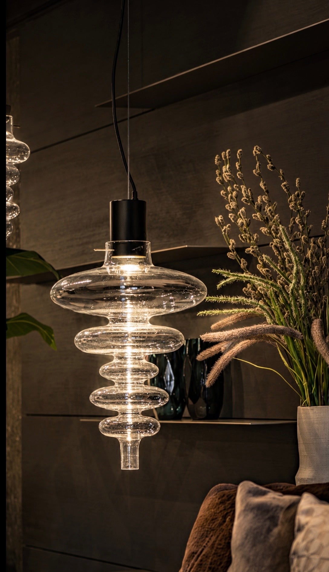 Ilfari Reflexx H1 XXL Hanglamp Black Structure Clear Glass
