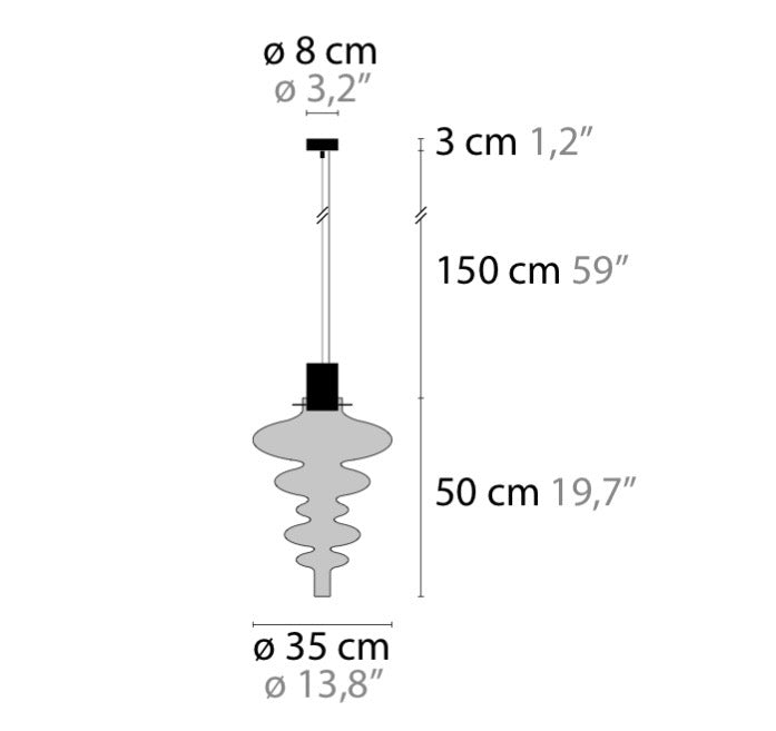Ilfari Reflexx H1 XXL Hanglamp Black Structure Clear Glass