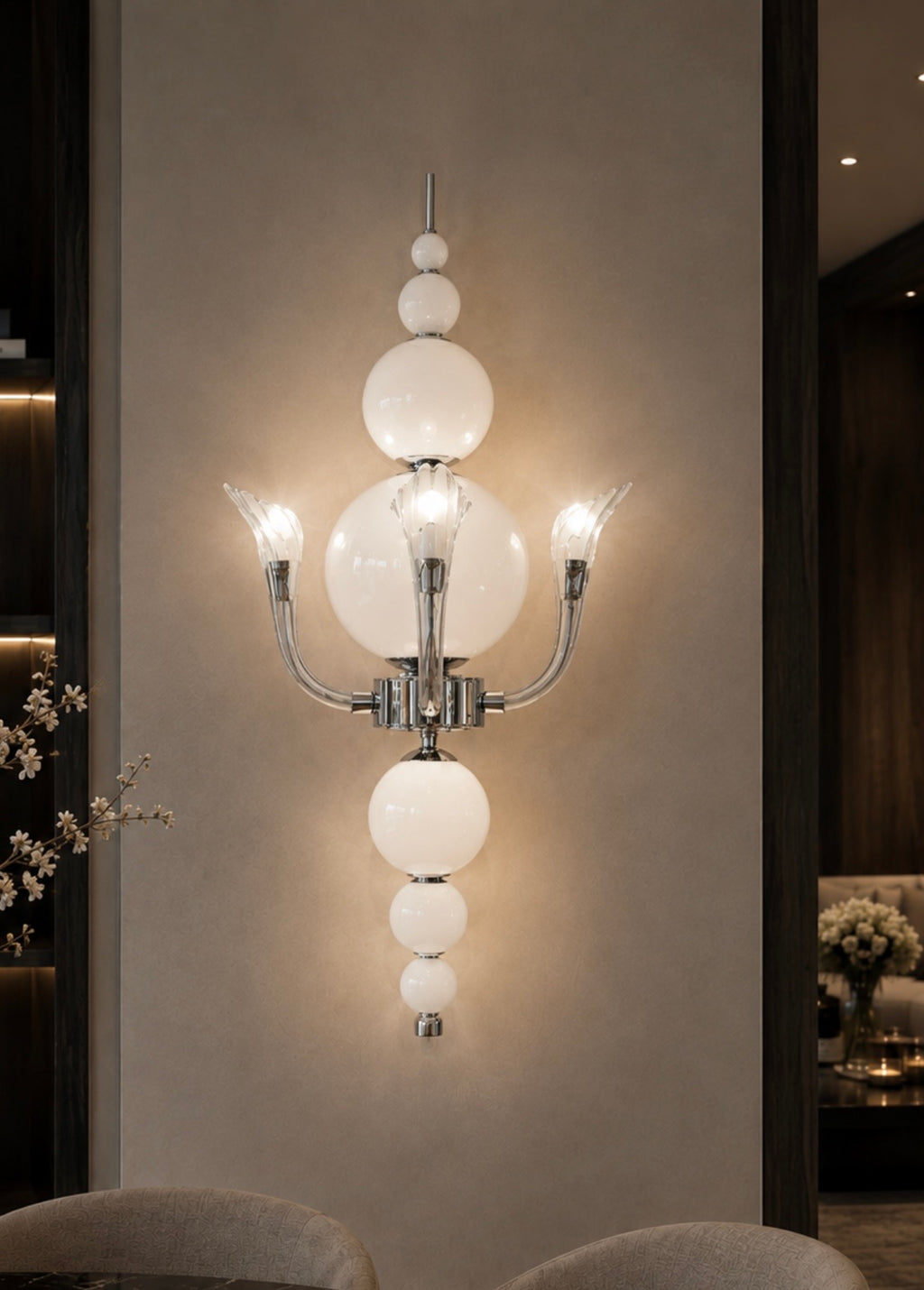 Ilfari Tears from Moon W3 Wandlamp Chrome Wit