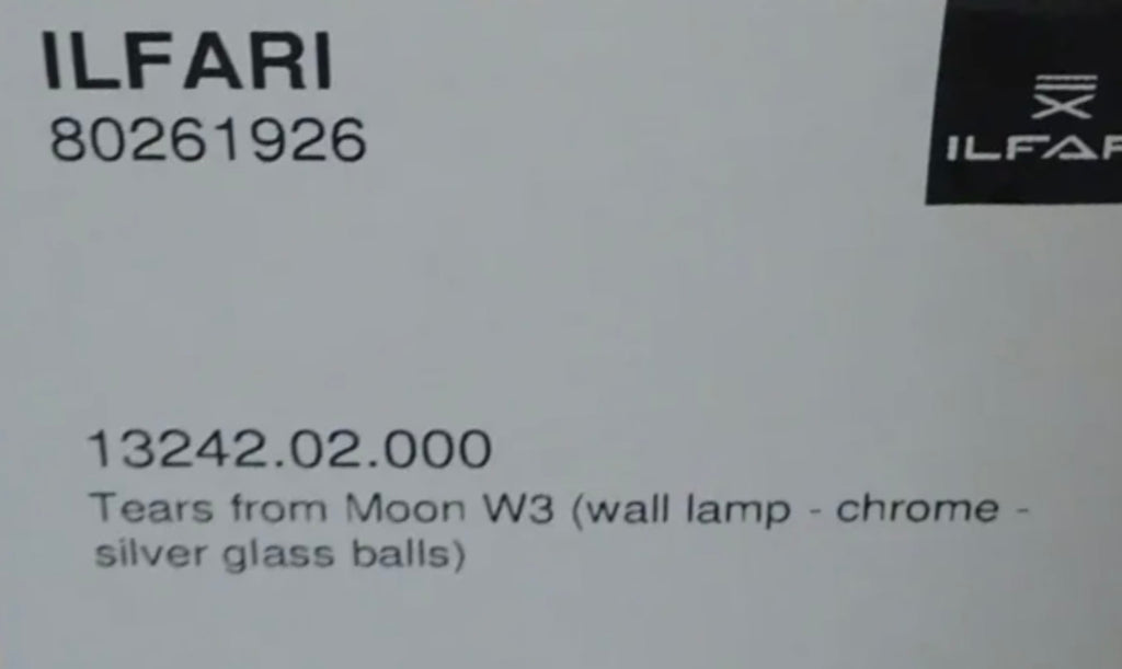 Ilfari Tears from Moon W3 Wandlamp Chrome Silver Glass
