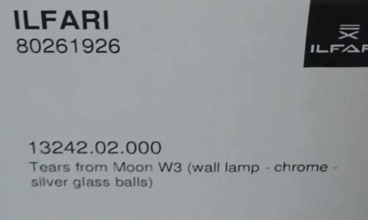 Ilfari Tears from Moon W3 Wandlamp Chrome Silver Glass