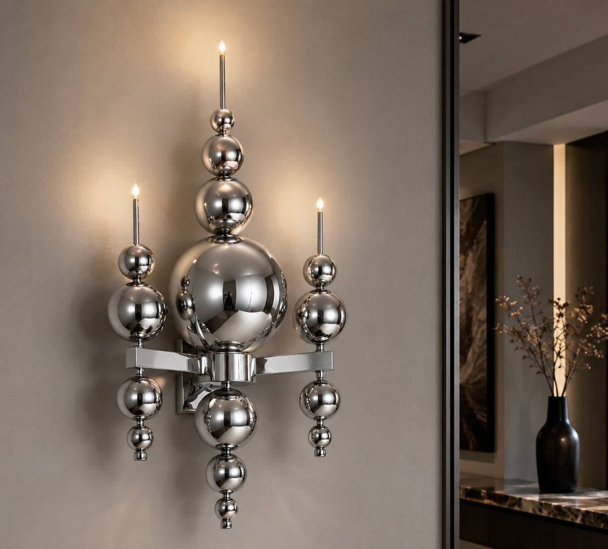 Ilfari Tears from Moon W3 Wandlamp Chrome Silver Glass Bollen