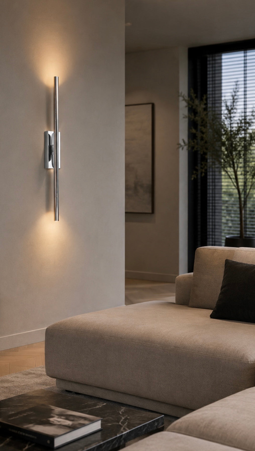 Ilfari Glow W2 XL Wandlamp Chrome