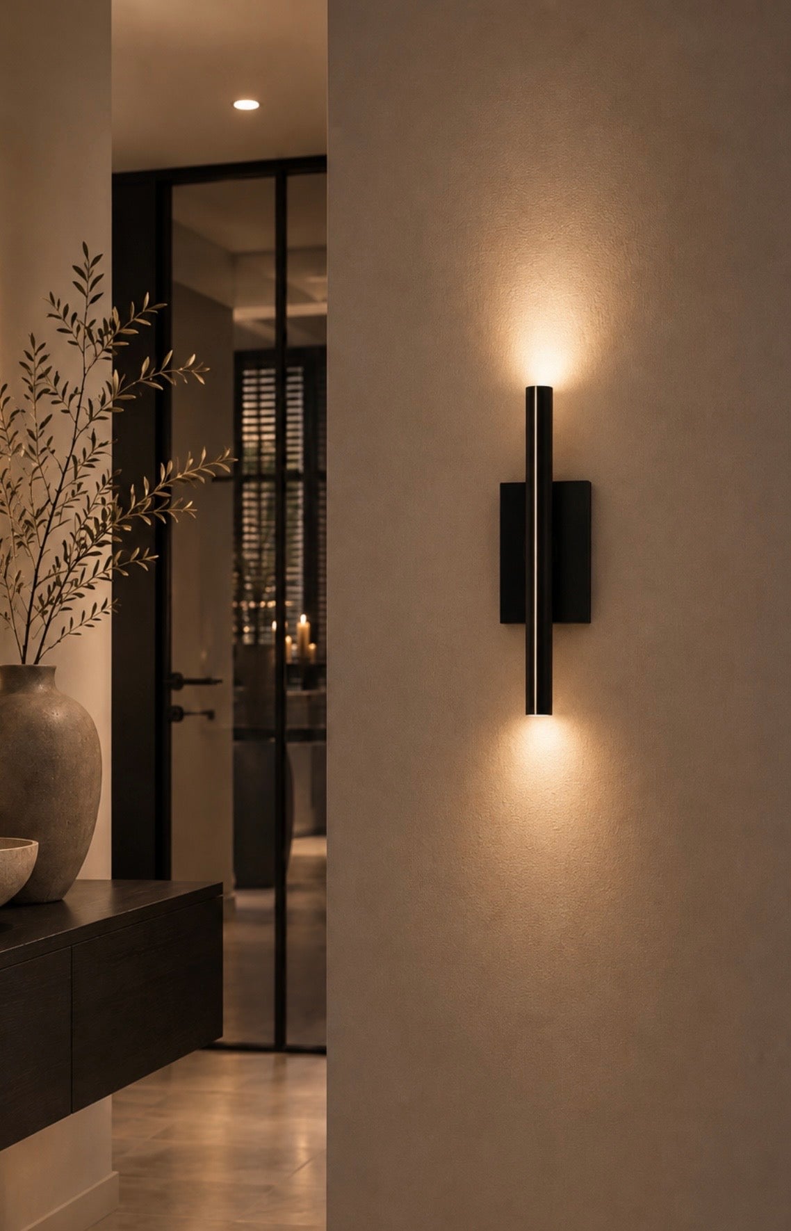 Ilfari Glow W2 Wandlamp Zwart 40 cm