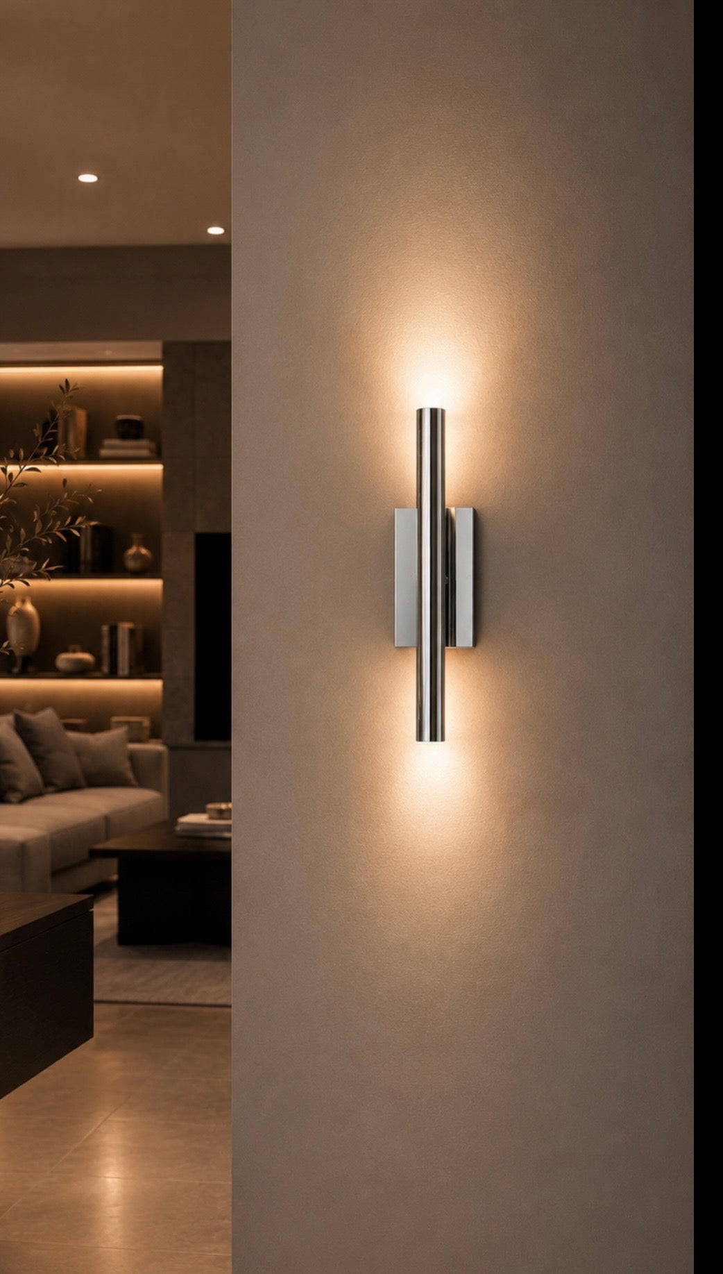 Ilfari Glow W2 Wandlamp Chrome 40 cm