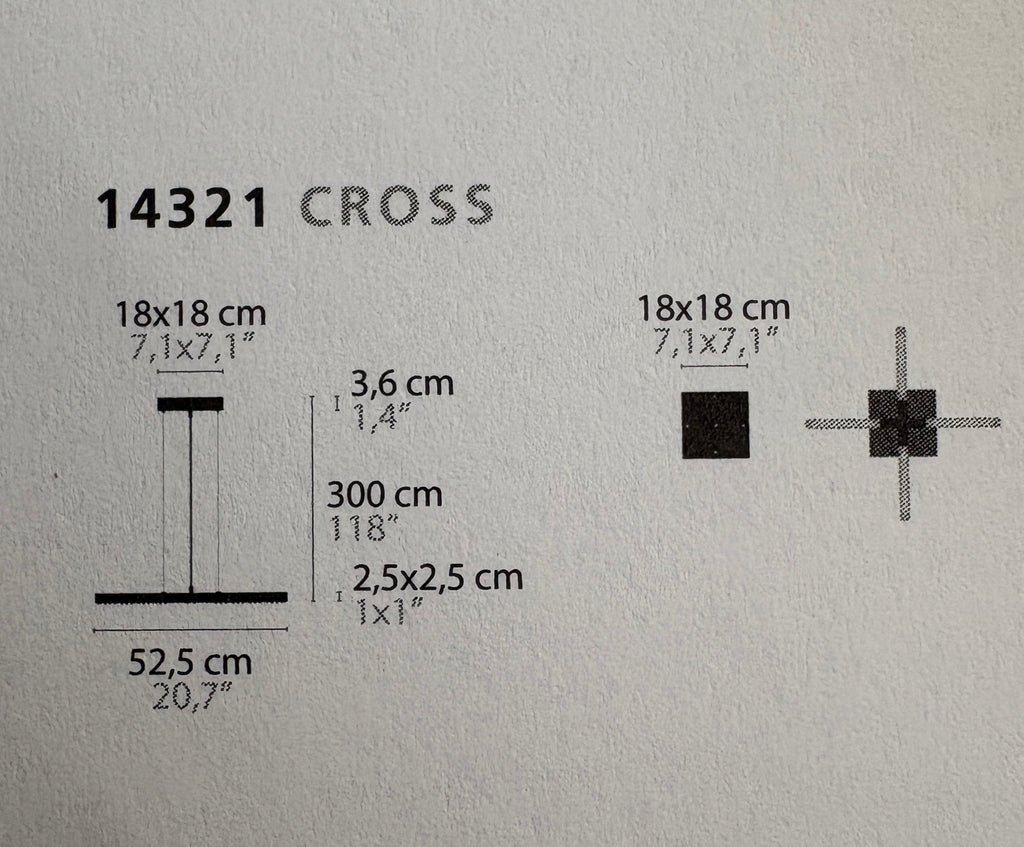 Ilfari Artys Cross Luxe Hanglamp Zwart