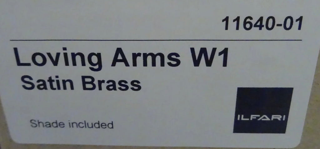 Ilfari Loving Arms W1 Wandlamp Satin Brass Witte Kappen