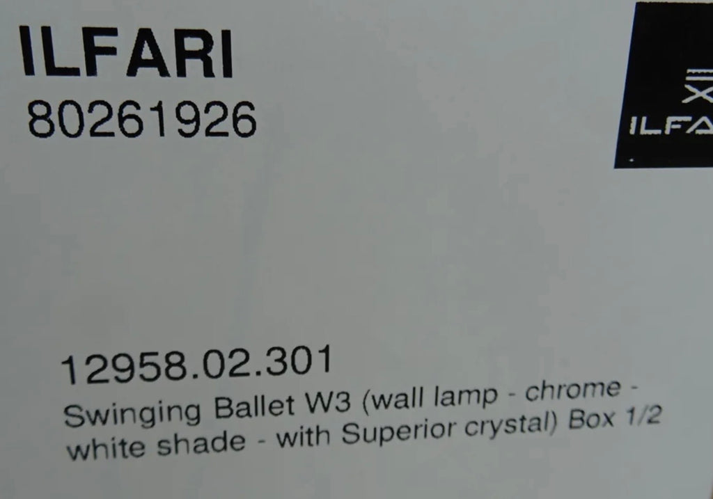 Ilfari Swinging Ballet W3 Wandlamp Chrome Witte Kappen
