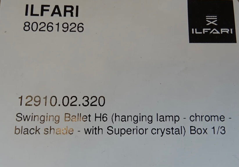 Ilfari Swinging Ballet H6 Hanglamp twv € 7000,00 nu voor € 1250,00!