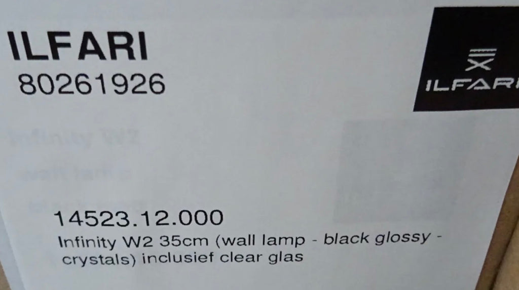 Ilfari Infinity W2 Wandlamp Glossy Black twv € 875,00 nu voor € 325,00!