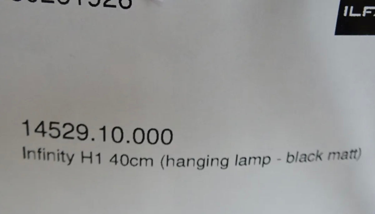 Ilfari Infinity H1 Hanglamp Mat Zwart 40 cm twv € 550,00 nu voor € 145,00!