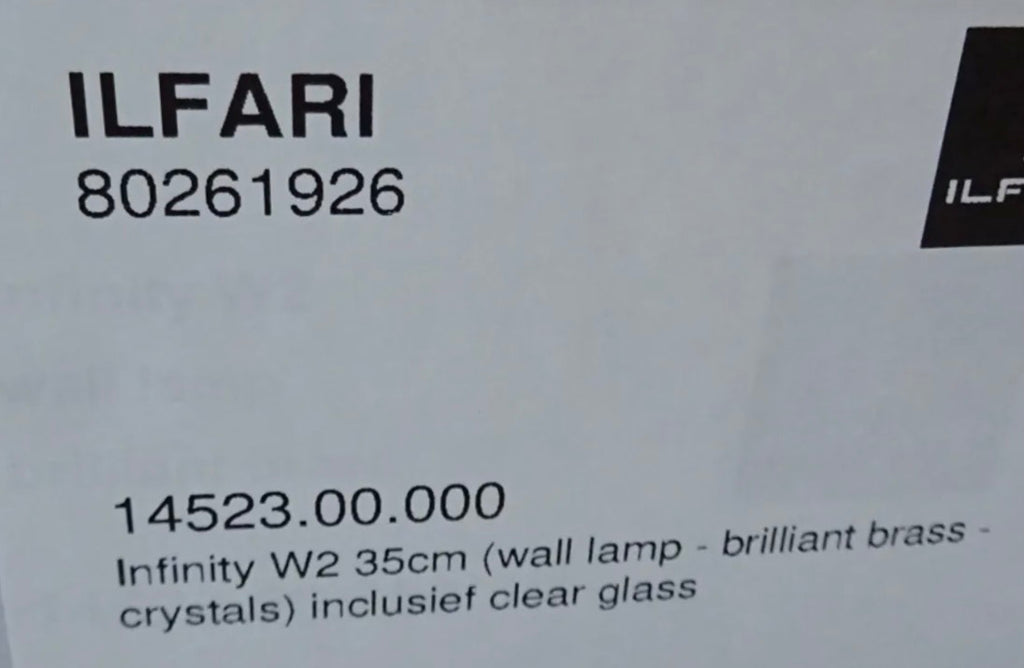 Ilfari Infinity W2 Wandlamp Brilliant Brass twv € 875,00 nu voor € 250,00!