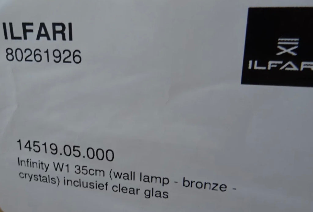 Ilfari Infinity W1 Wandlamp Brons twv € 690,00 nu voor € 225,00!