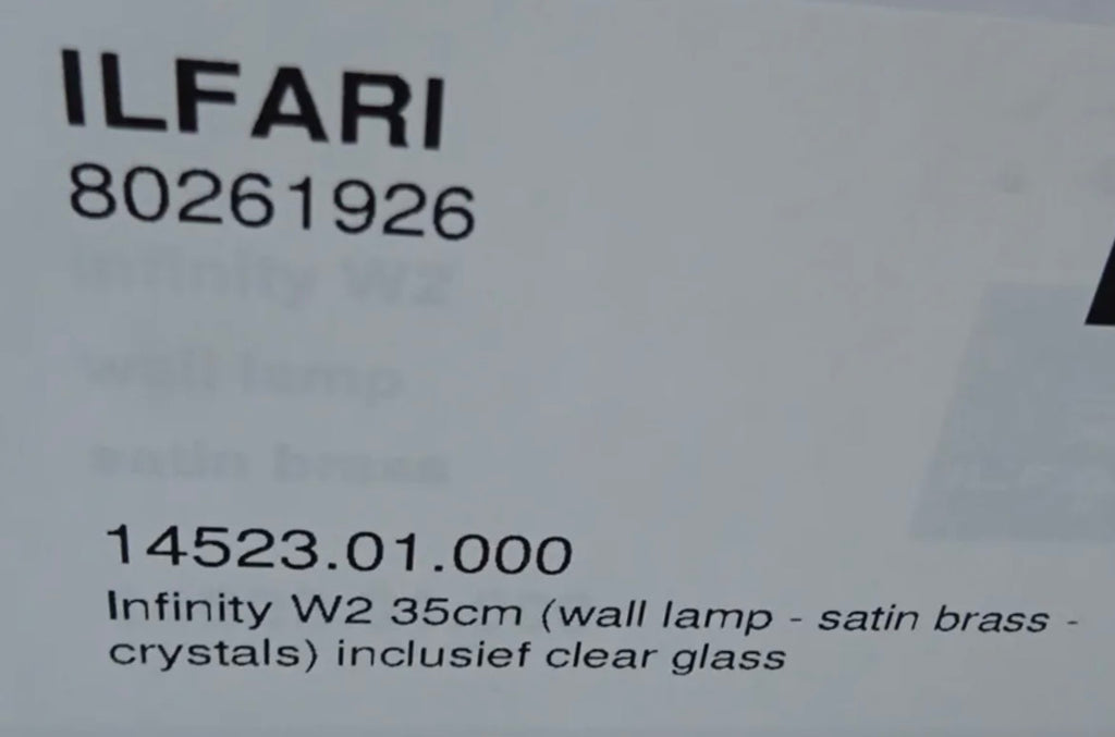 Ilfari Infinity W2 Wandlamp Satin Brass twv € 875,00 nu voor € 275,00!