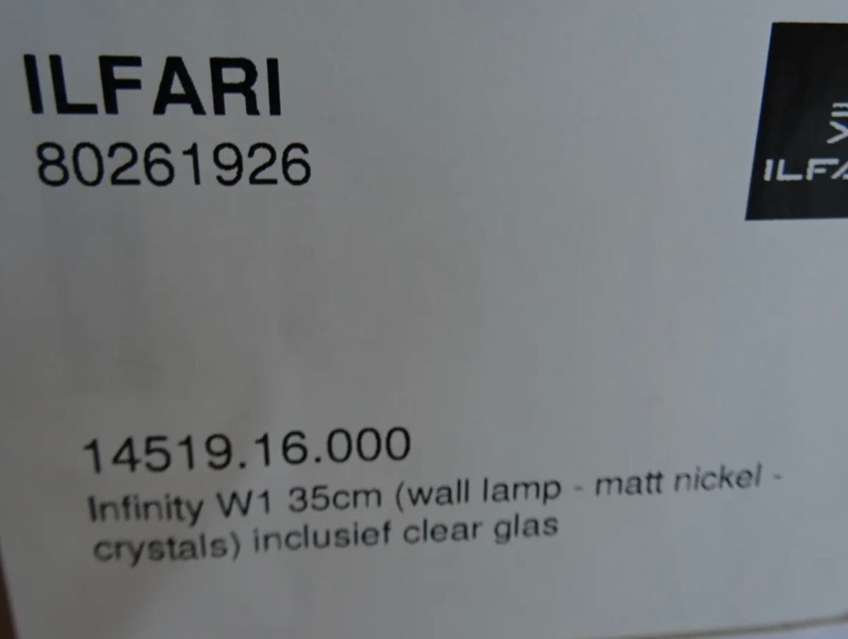 Ilfari Infinity W1 Wandlamp twv € 690,00 nu voor € 250,00!