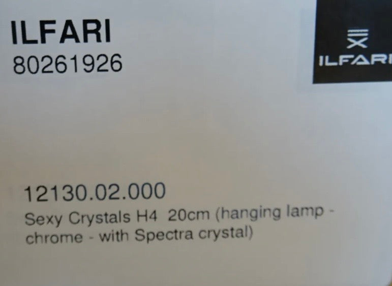 Ilfari Sexy Crystals H4 Hanglamp twv € 2000,00 nu voor € 575,00!