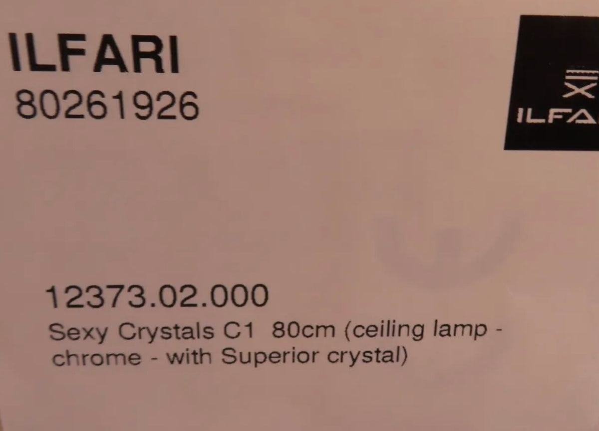 Ilfari Sexy Crystals C1 Plafondlamp Chroom 80 cm twv € 550,00 nu voor € 175,00!