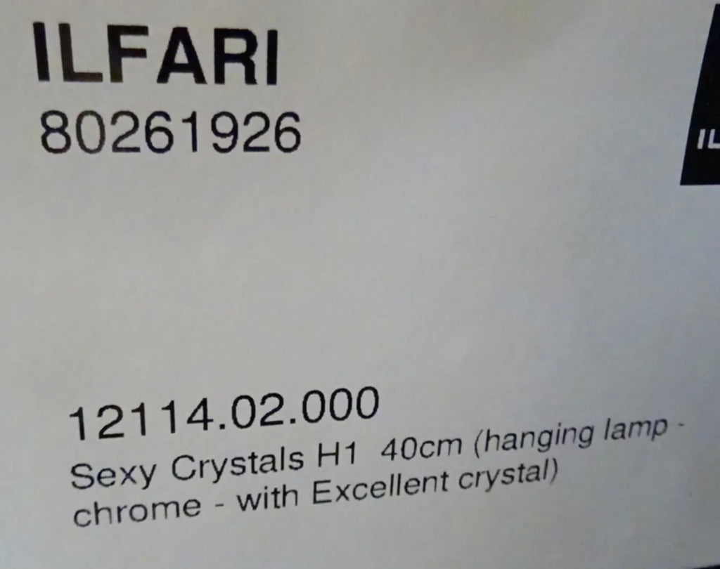 Ilfari Sexy Crystals H1 Hanglamp Chroom 40 cm twv € 650,00 nu voor € 200,00!