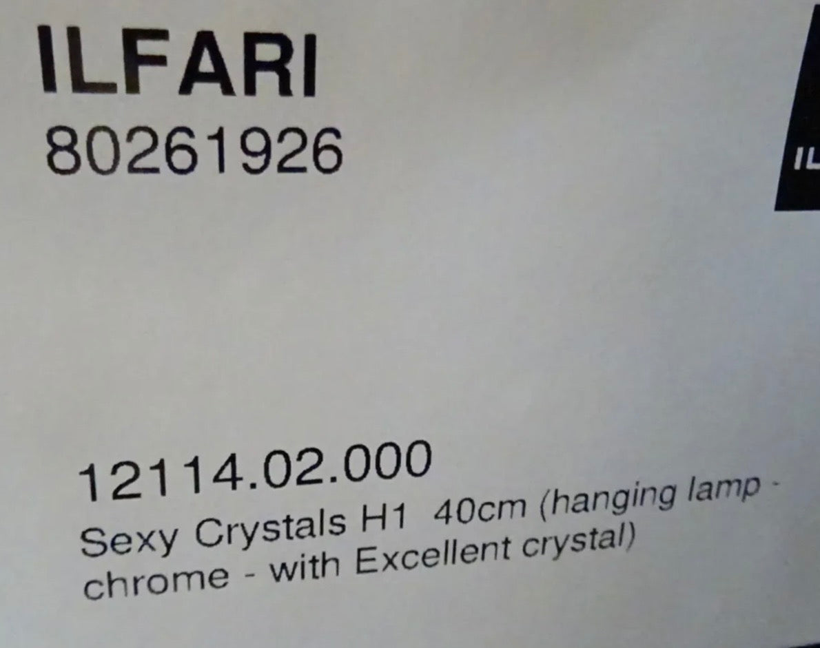 Ilfari Sexy Crystals H1 Hanglamp Chroom 40 cm twv € 650,00 nu voor € 200,00!