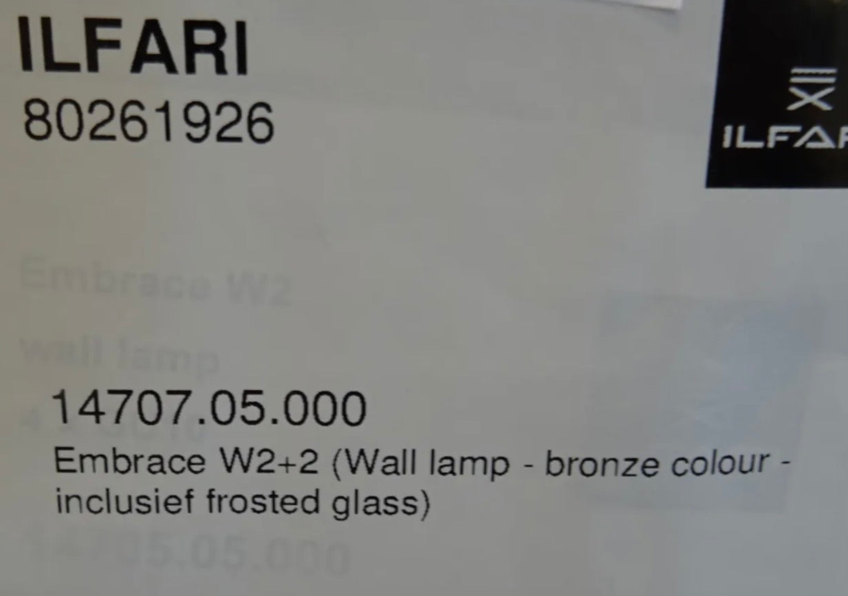 Ilfari Embrace W2+2 Wandlamp Brons
