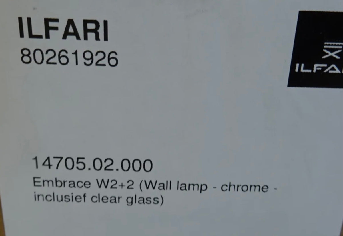 Ilfari Embrace W2+2 Wandlamp Chrome