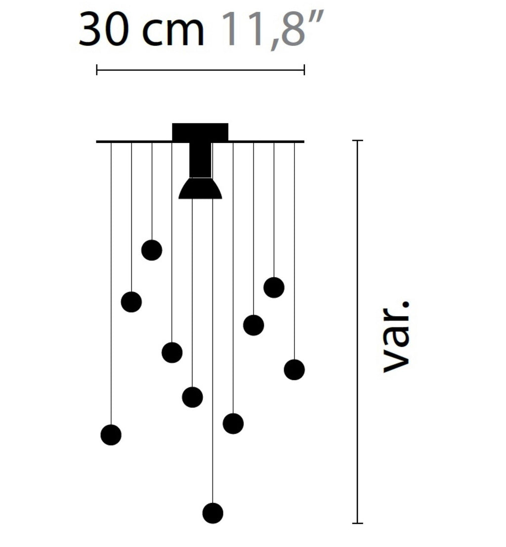Ilfari Sprankling Point XL C1 Plafondlamp twv € 1050,00 nu voor € 325,00!
