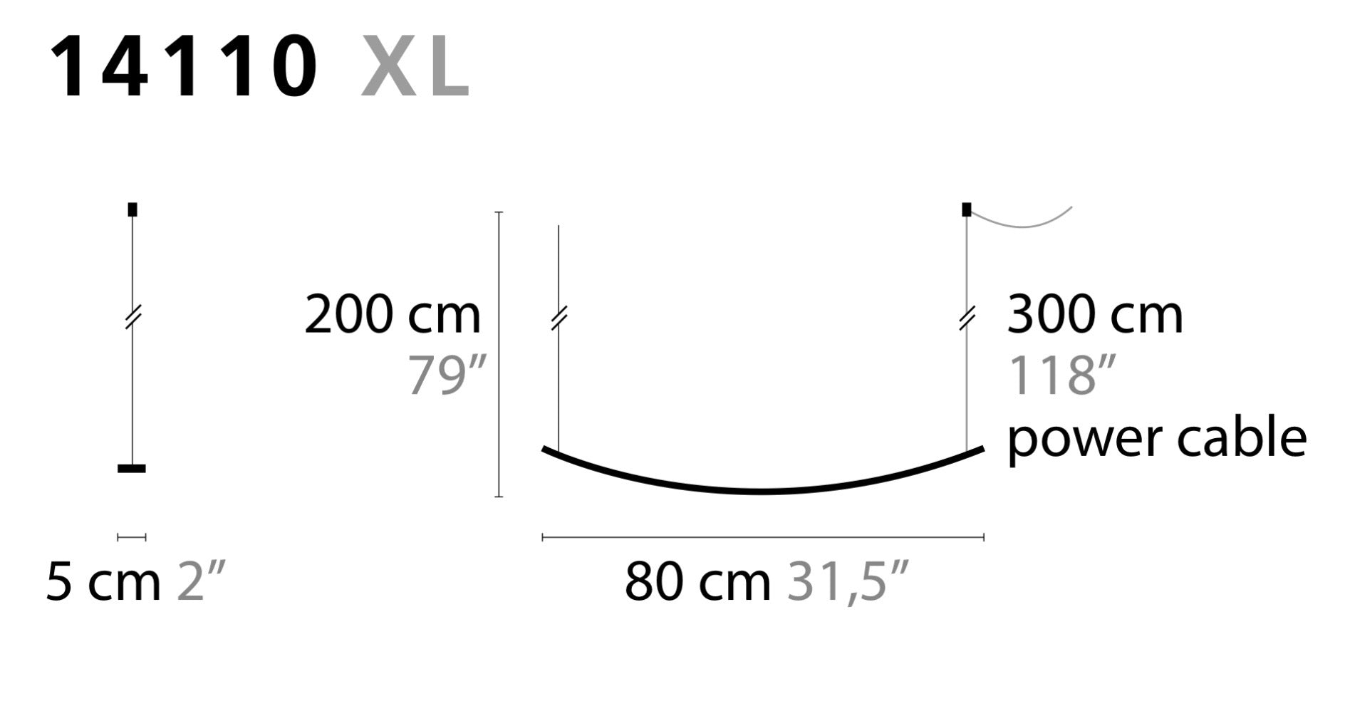 Ilfari Out of Line H1 XL Hanglamp Zwart 80 cm twv € 575,00 nu voor € 175,00!