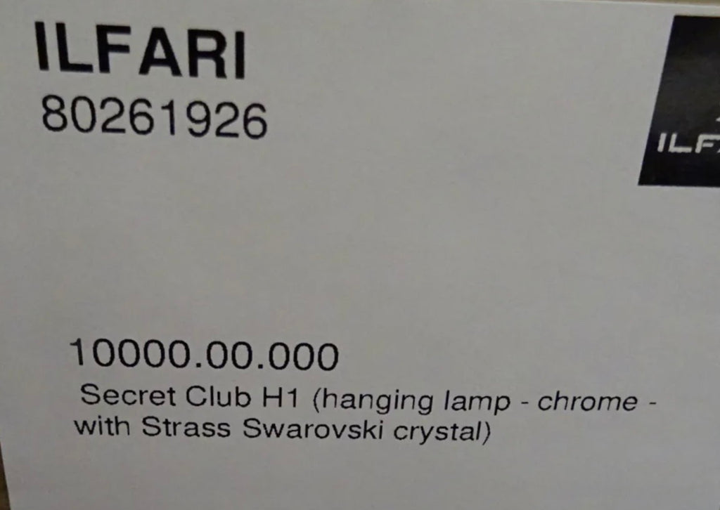 Ilfari Secret Club H1 Hanglamp twv € 1200,00 nu voor € 375,00!