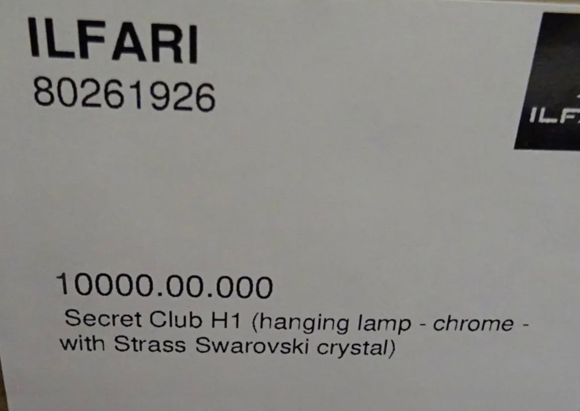 Ilfari Secret Club H1 Hanglamp twv € 1200,00 nu voor € 375,00!
