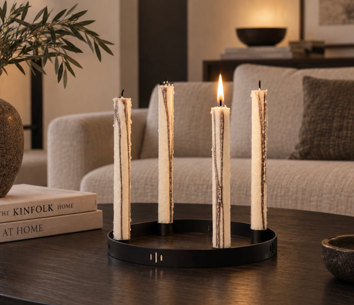 Ferm Living kandelaar zwart brass nieuw twv € 69,00 nu voor € 20,00!